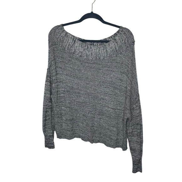 Free People Alana Off Shoulder Knit Gray Sweater - Picture 4 of 14